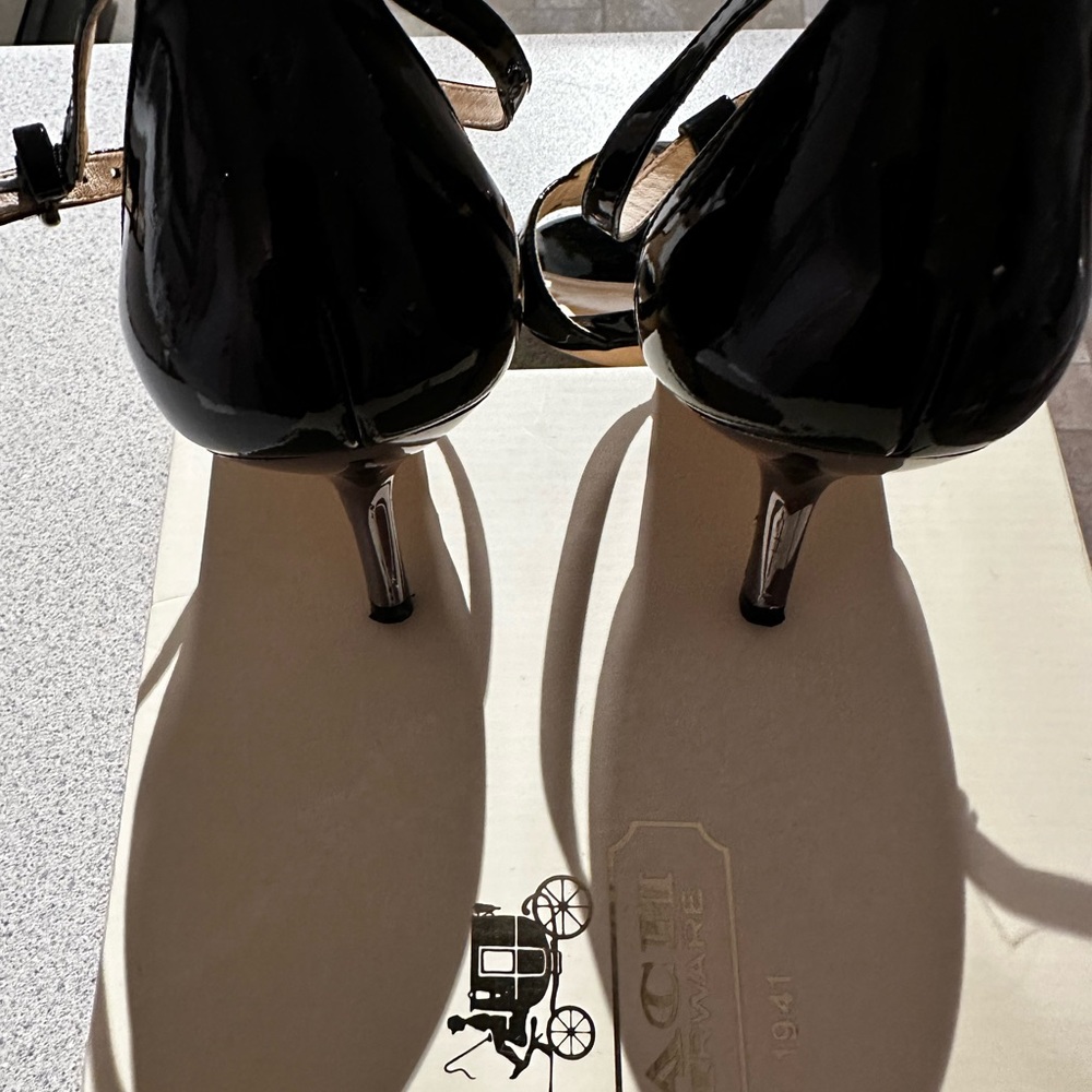 Coach Black Patent Helena Soft Kitten Heel Sandal - Picture 5 of 9